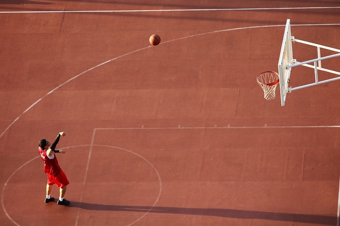 Basketball player in the court