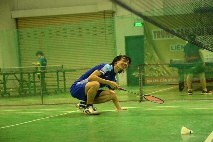 A badminton player in badminton court