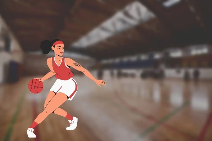 Sketch of girl basketball player