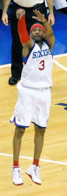 Allen Iverson shooting the basketball