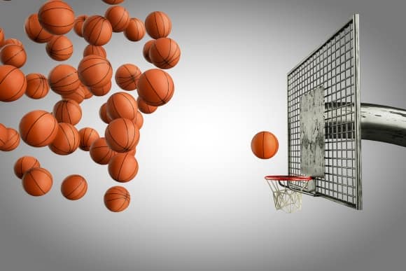 many basketballs in the same hoop