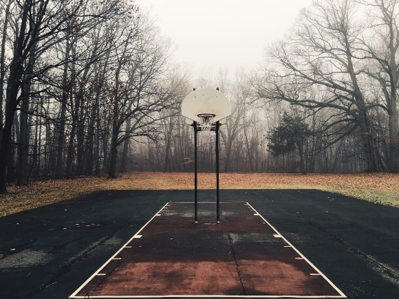 asphalt basketball court
