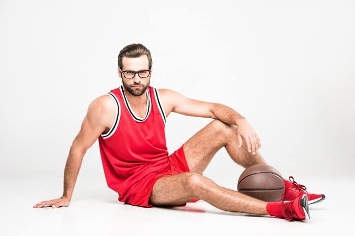basketball player with glasses