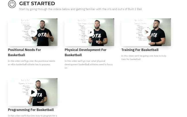 built 2 ball get started section