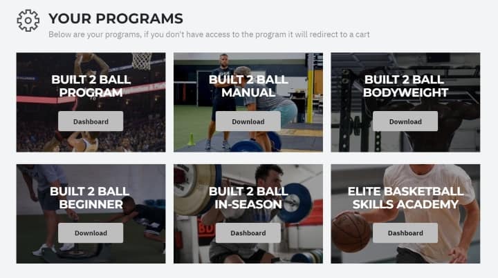 your programs section from built 2 ball